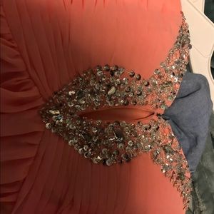 Peach strapless dress